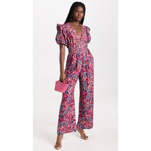NWOT  AUTH FARM RIO FALL Magenta  Ornament Floral Jumpsuit XS